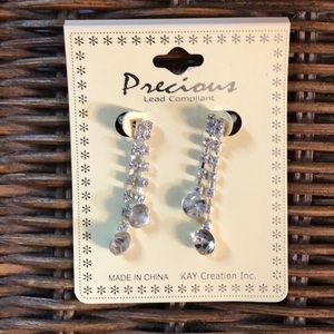 Precious crystal dangle earrings